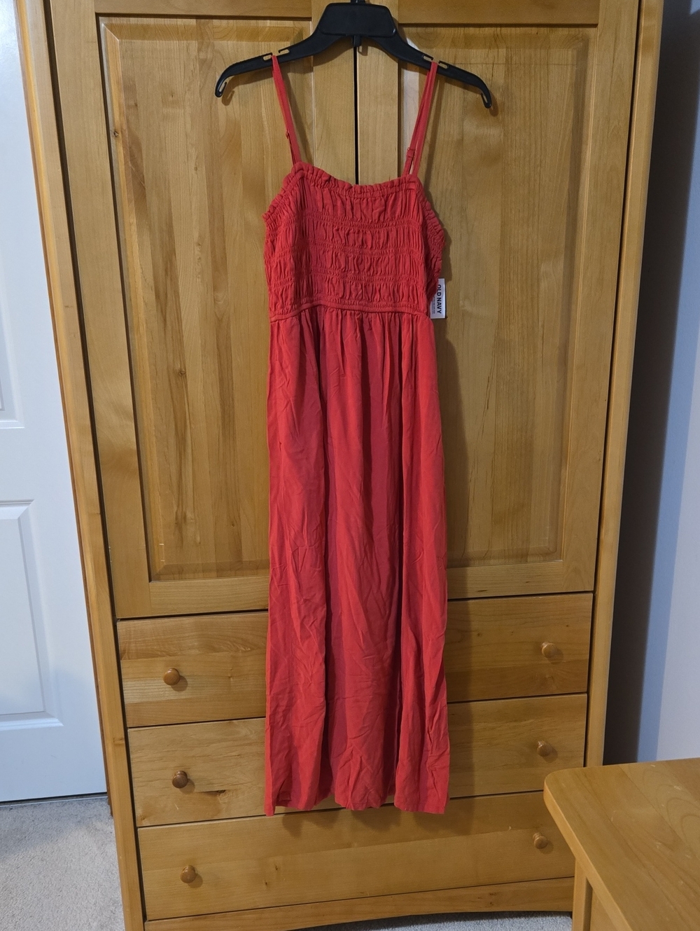 Old Navy Women's Red Smocked Maxi Dress